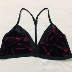 Brandy Melville Velvet & Mesh Bralette